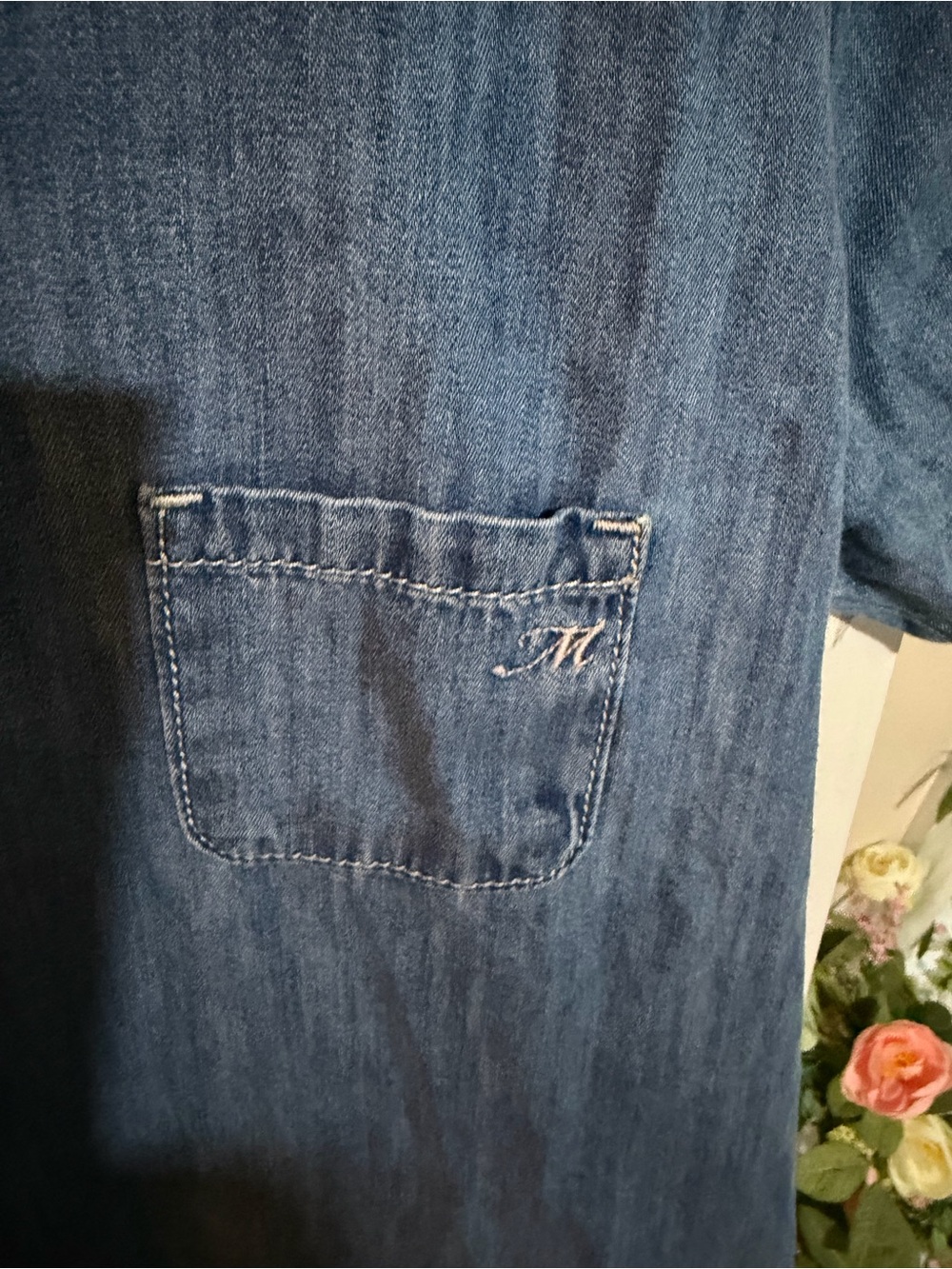 Mavi Indigo Short Sleeve Denim Shift Dress - Picture 4 of 7